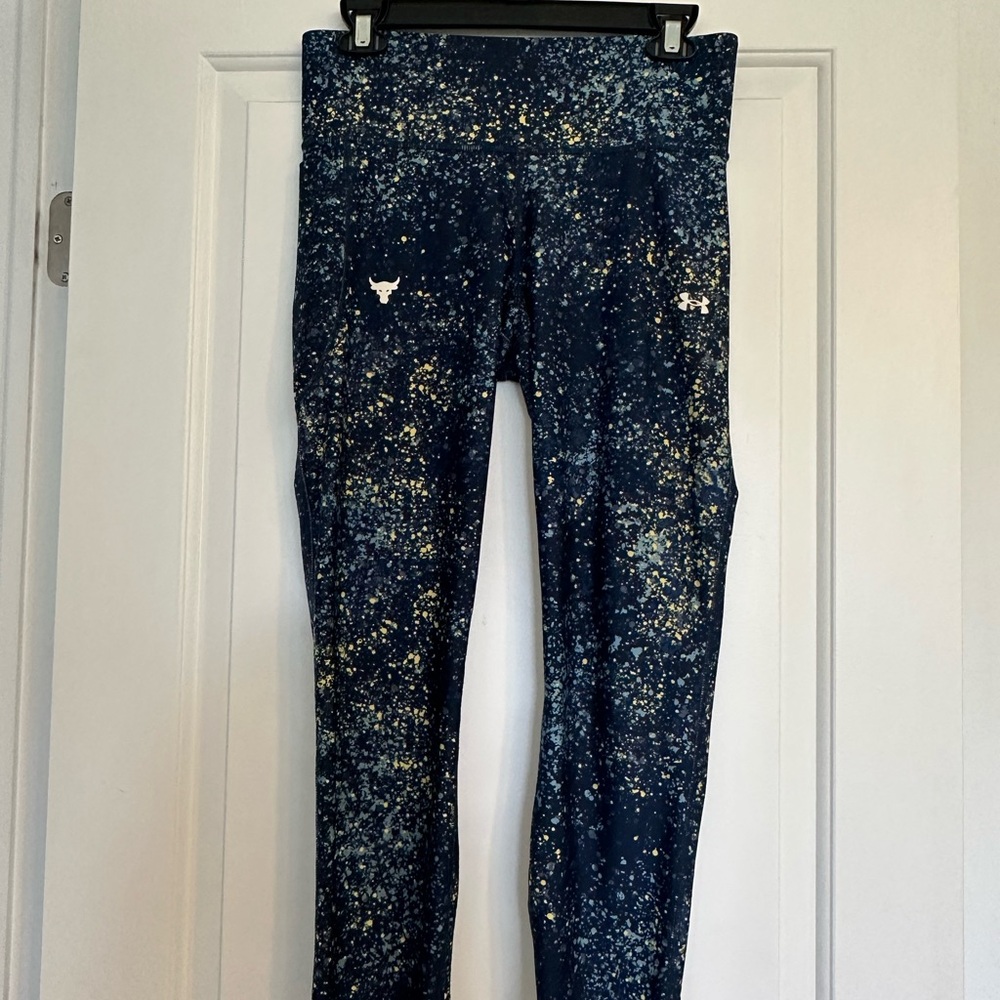 Under Armour Blue and Yellow Speckled Leggings